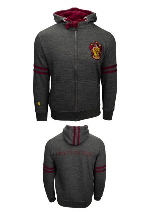 Unisex Zipped Harry Potter Applique Hooded Sweatshirt