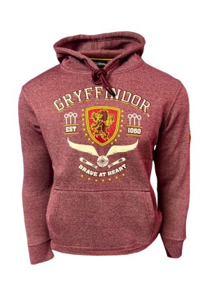 HP130 Licensed Unisex Chainette Fabric Quidditch Hoodie Gryffindor, Slytherin, Hufflepuff and Raven