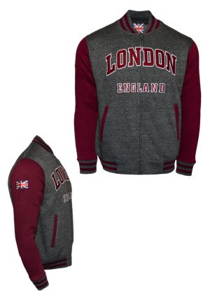 Unisex London England Applique Varsity Jacket