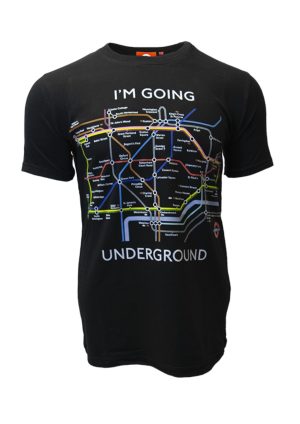 Licensed TFL™104 Unisex London Underground™ Tube Map T Shirt Black & White