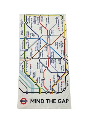 TFL8401 Licensed Underground Tube Map Beach Towel Size 140cm by 70cm
